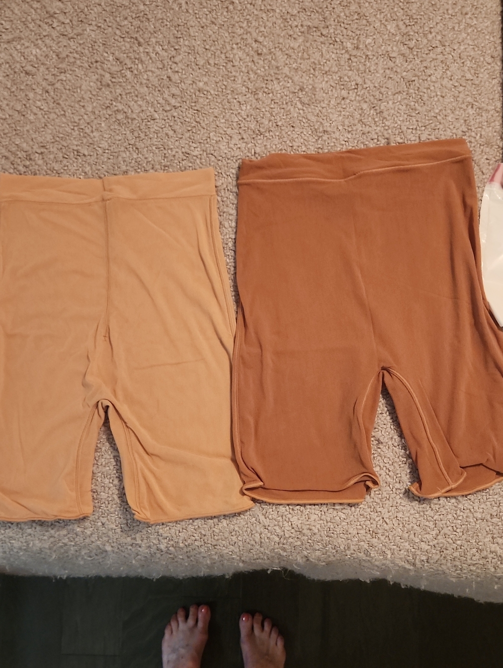 SKIMS Nylon Stretch Brief Shorts in Tan and Brown